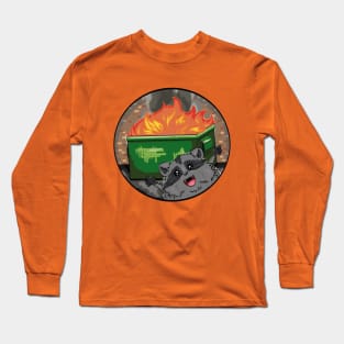 Dumpster Fire Panda Long Sleeve T-Shirt